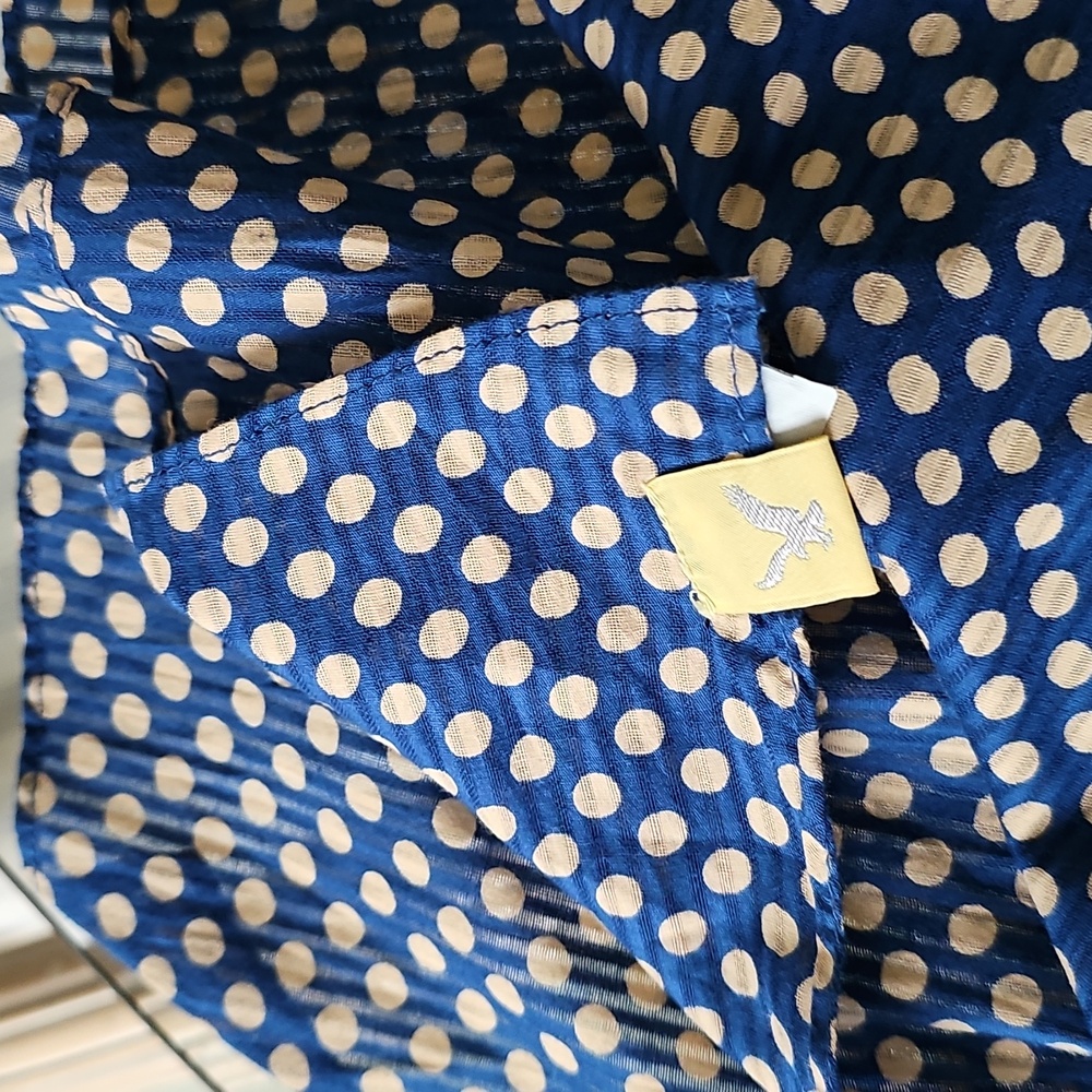 American Eagle Blue & Cream Polka Dot Scarf/shawl - Picture 4 of 7